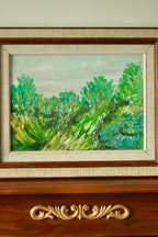 Mid-Century Original Oil on Canvas – “Vibrant Landscape”