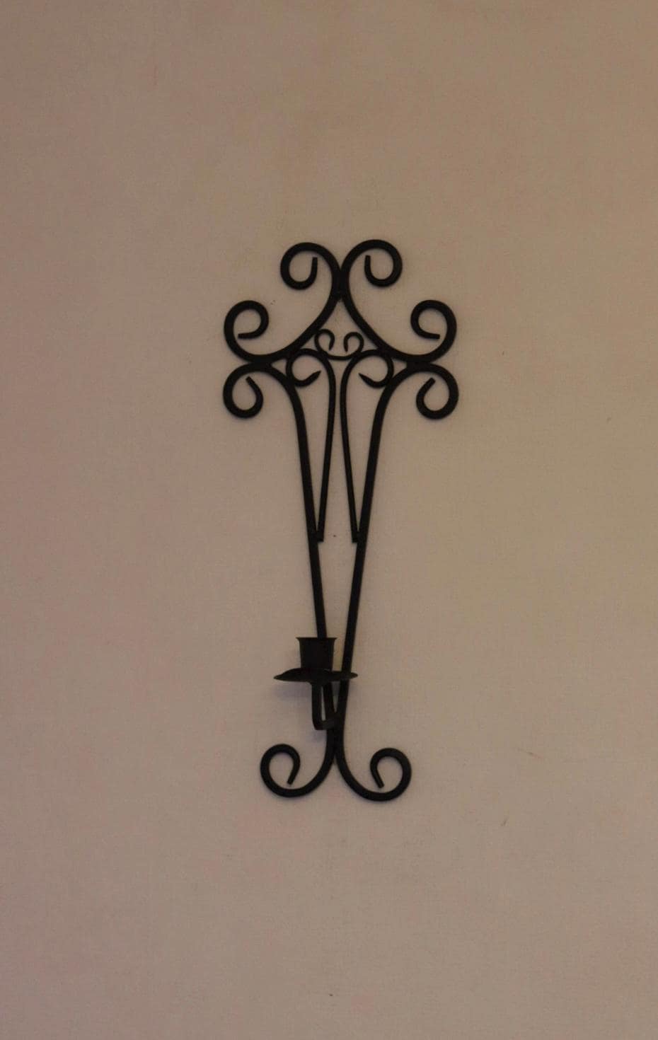 Pair of vintage black metal sconces