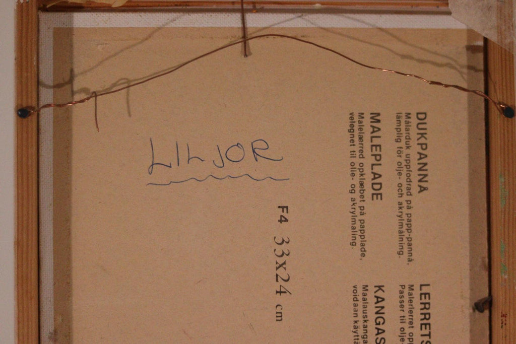 Original Mid-Century Swedish Oil On Panel – White Lilies