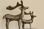 Pair of Swedish Pewter/Metal Reindeer Sculpture