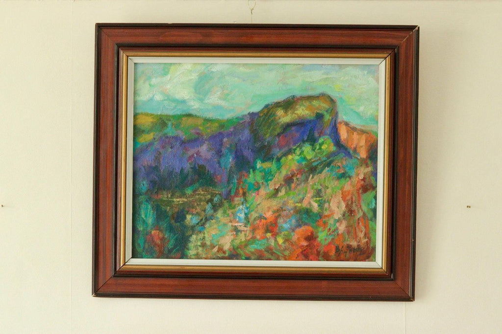 Original European Vintage Oil on Canvas – “Vivid Landscape”