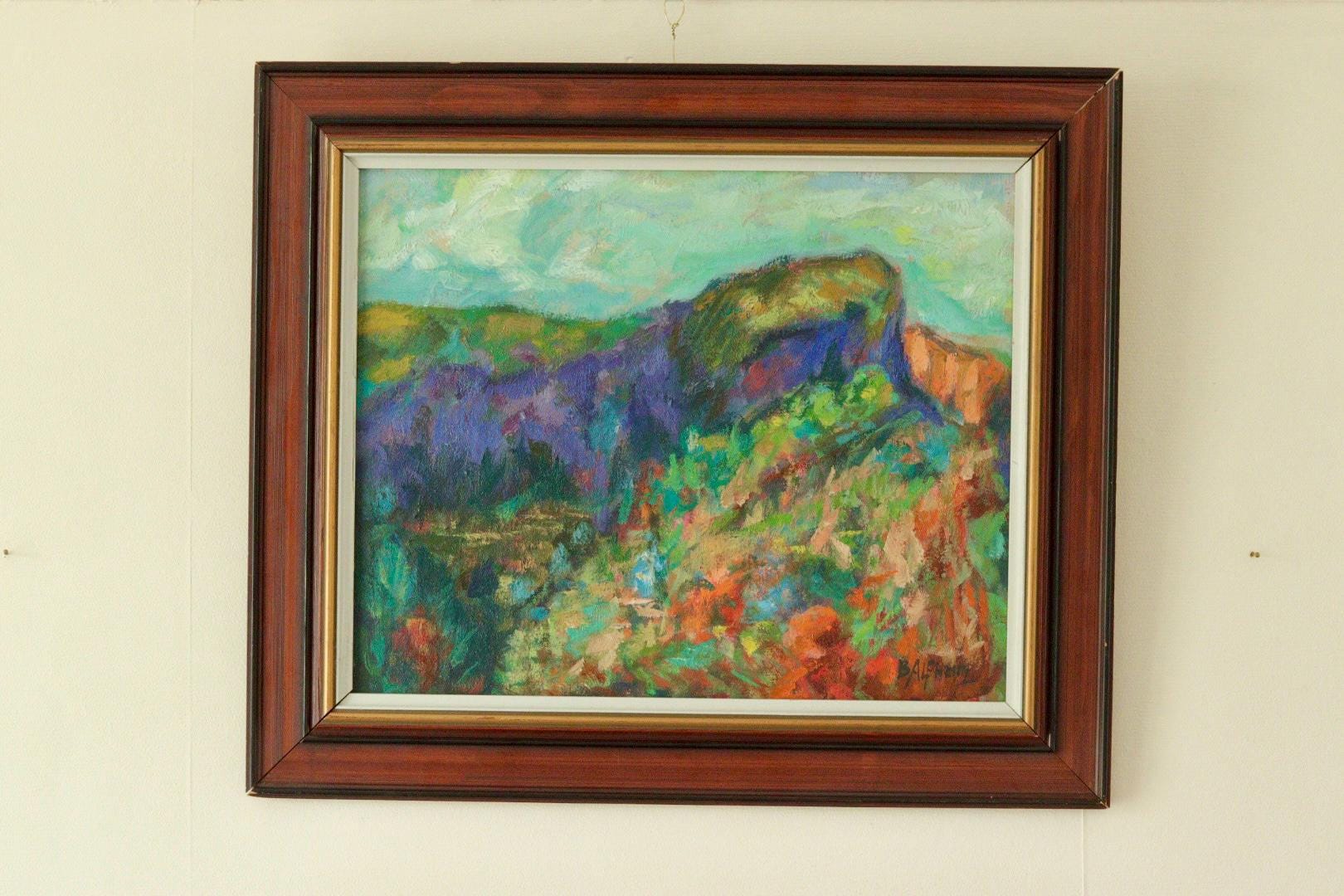 Original European Vintage Oil on Canvas – “Vivid Landscape”