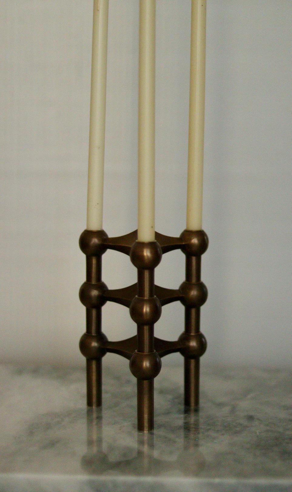 Trio of Vintage Brass Candle Holder by Stoff Nagel