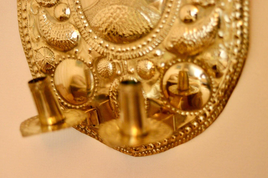 Large Mid Century Swedish Brass Sconce