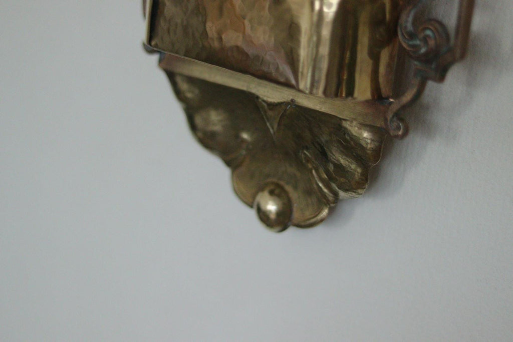 Pair of Antique Swedish Art Craft Copper & Brass Sconces