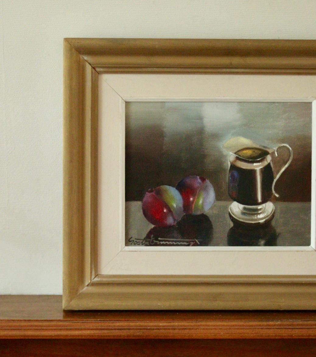 "Still Life with Plums and Jug"by Gösta Emming