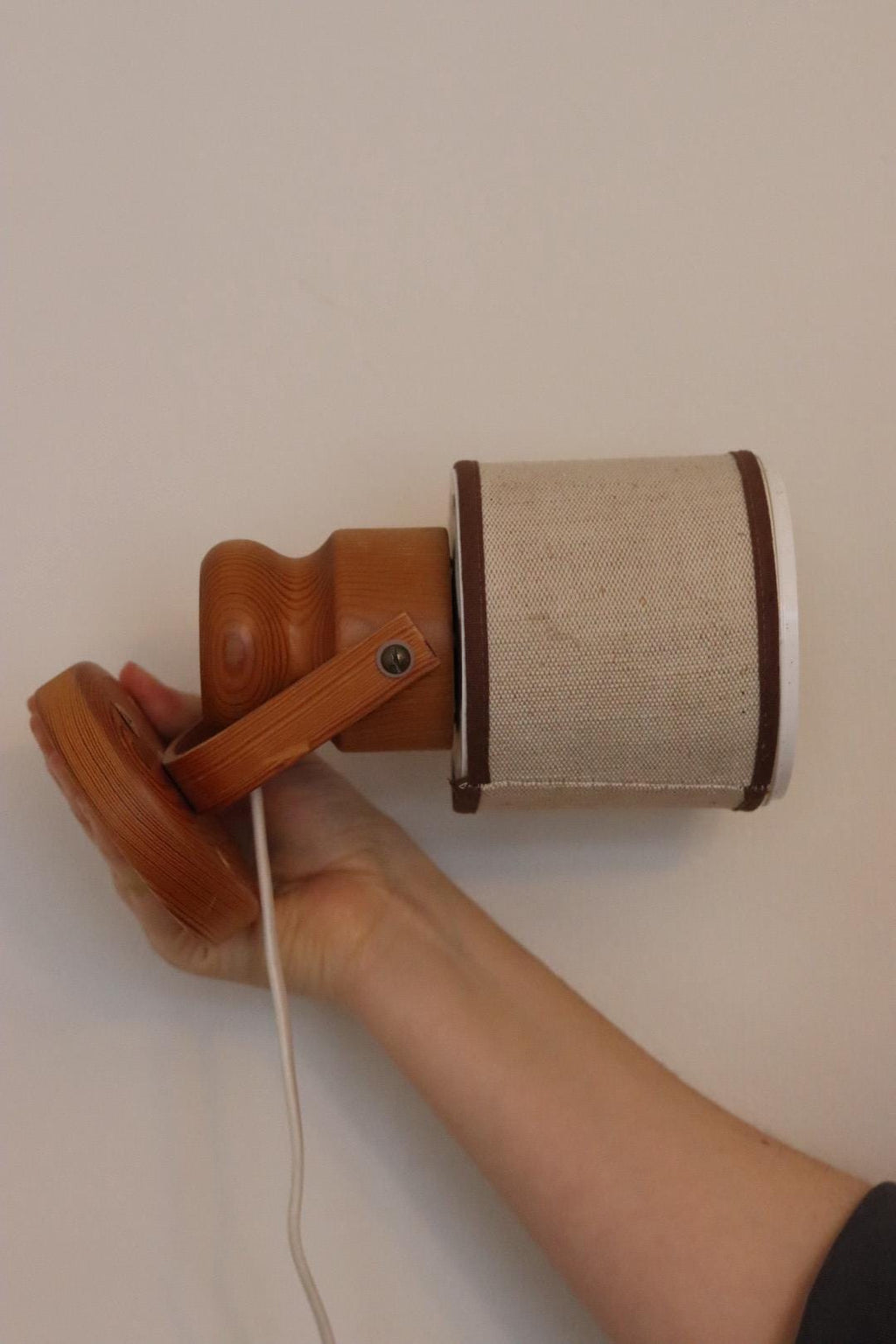 Pair of Vintage Wall Lamps by Elidus – Pine Wood Raster Bedside Lamps, 1970s