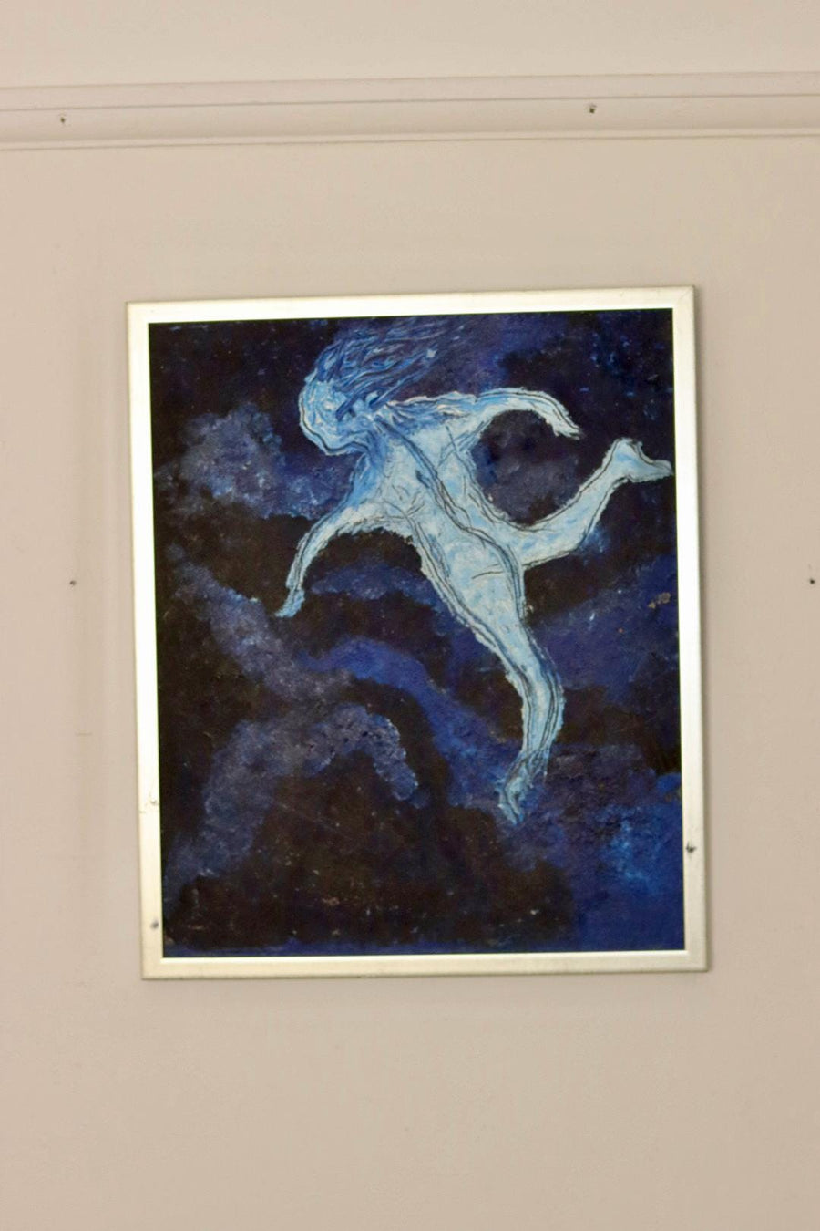 Mid-Century Original Swedish Oil on Panel "Abstract Figure "