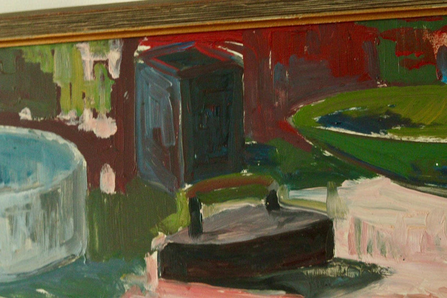 Original Swedish Oil on Panel Still Life with Iron and Pot by Hugo Nyman