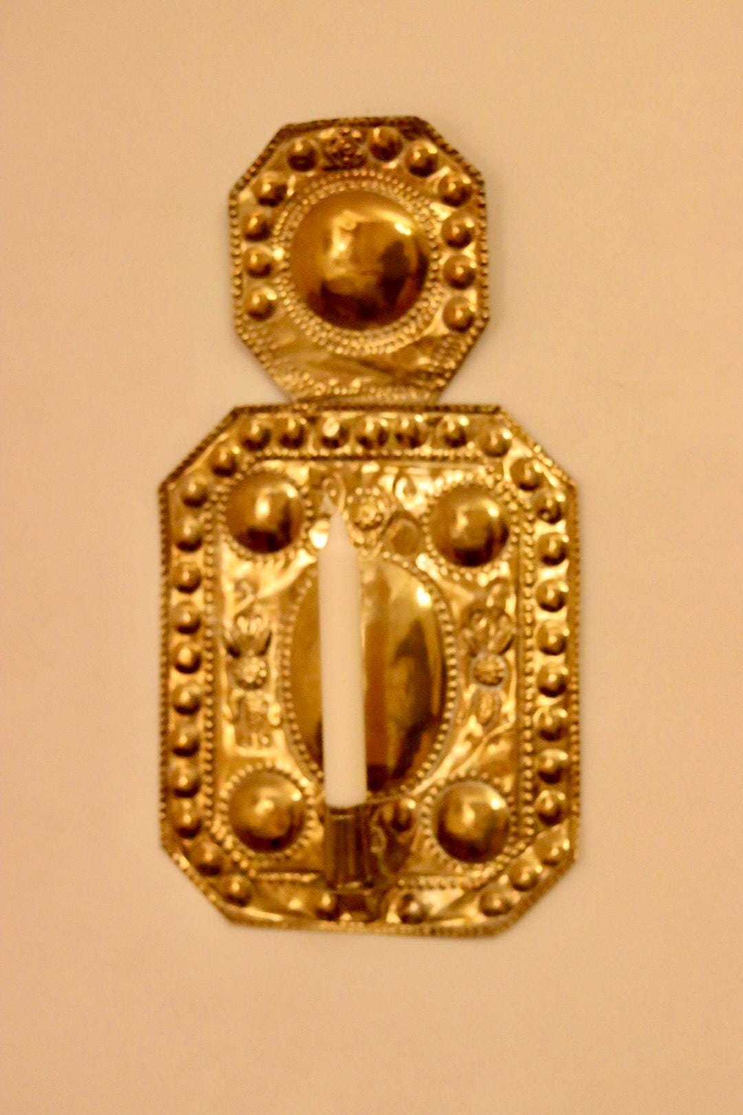 Large Mid-Century Swedish Brass Sconces