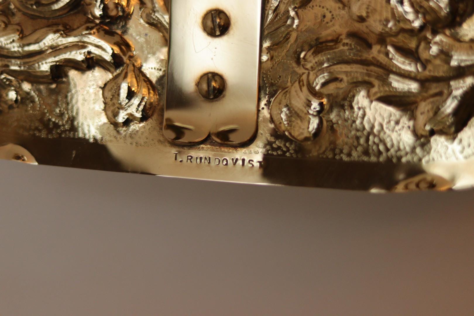 Large Mid-Century Swedish Brass Sconces