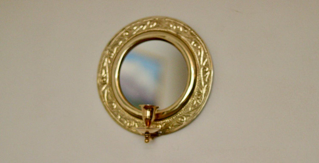 Vintage Brass Sconce with Mirror