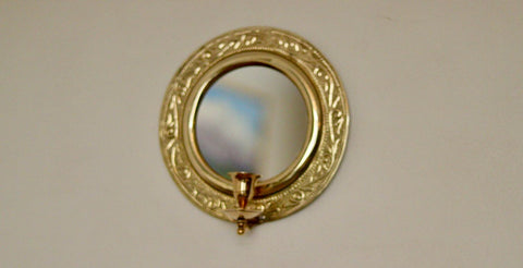Vintage Brass Sconce with Mirror