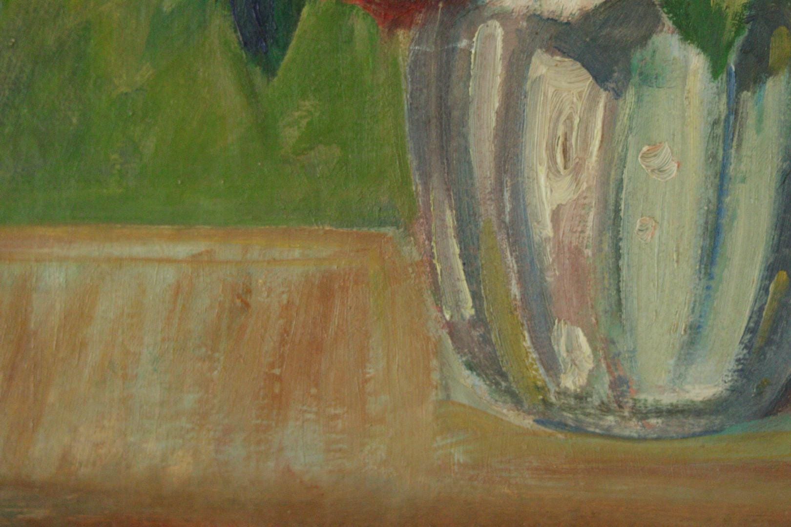 Original European Vintage Oil on  Panel Painting – “Floral Display”