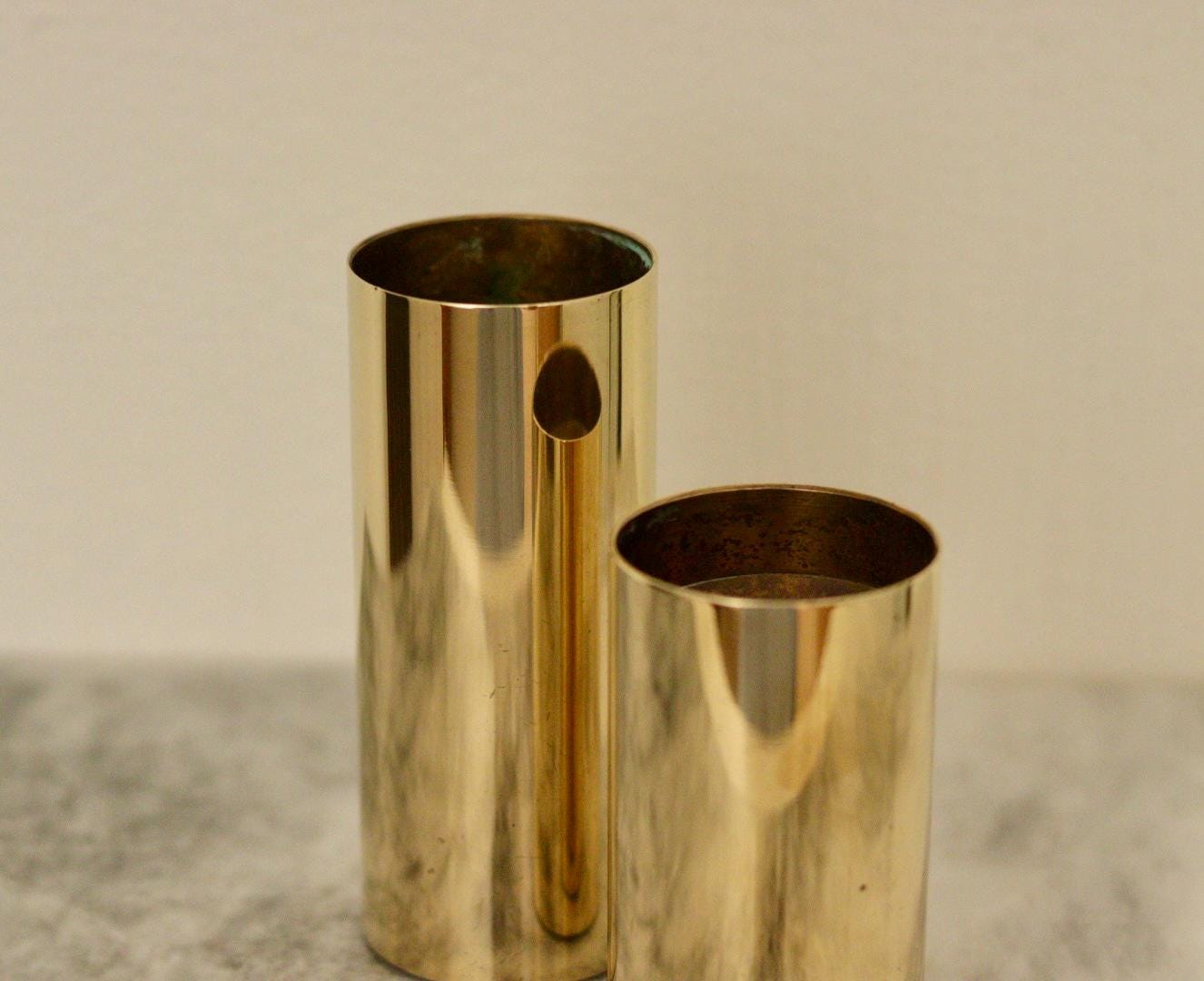 Pair of Mid-Century Norwegian Brass Candle Holders by Colseth