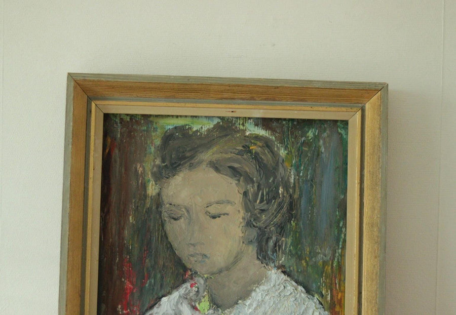 Original Swedish Mid Century Oil on Panel –Portrait of a Woman