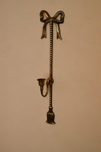 Large Vintage French Brass Bow Sconce