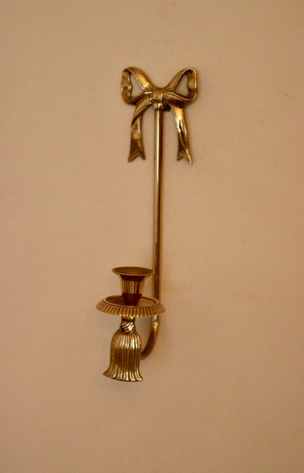 Large Vintage Brass Bow Sconce