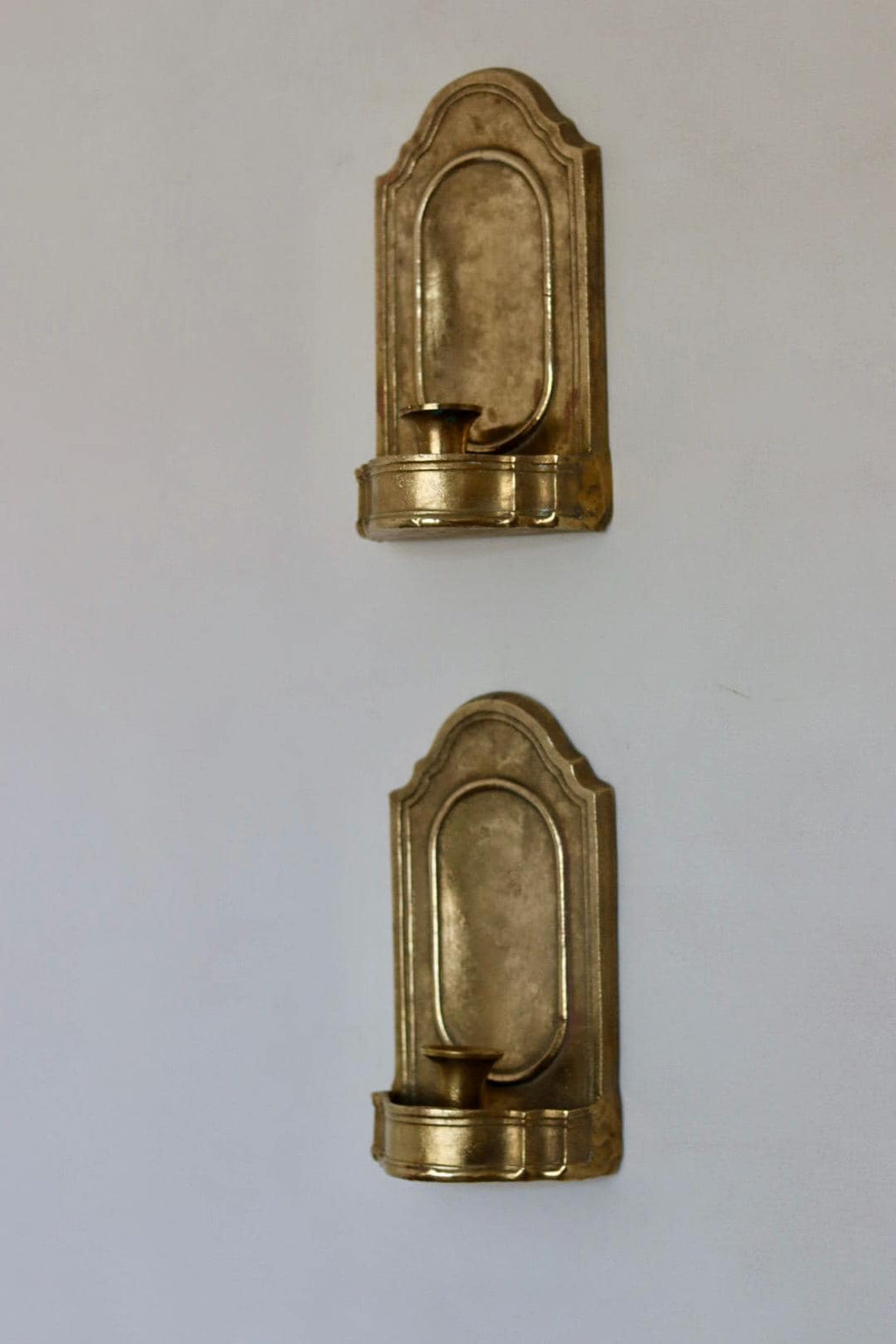 Pair of Mid Century Swedish Arts and Craft Style Brass Sconces