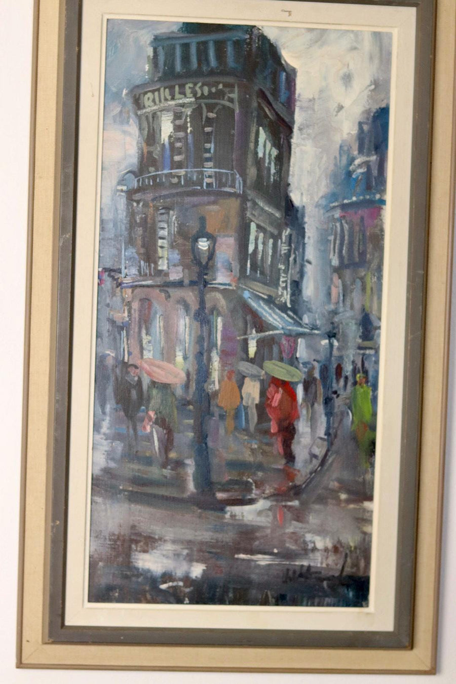 Mid-Century Oil On board Painting" Paris "