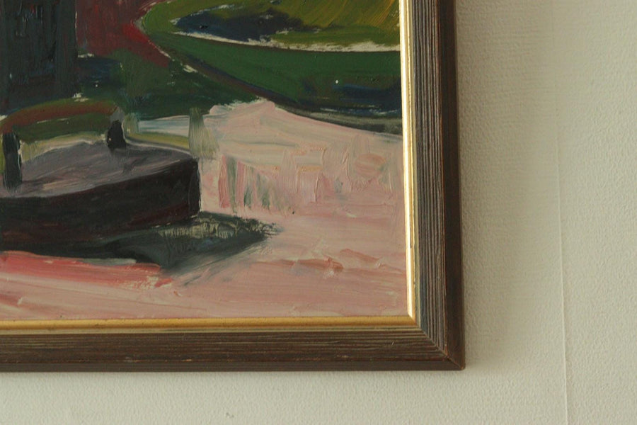 Original Swedish Oil on Panel Still Life with Iron and Pot by Hugo Nyman