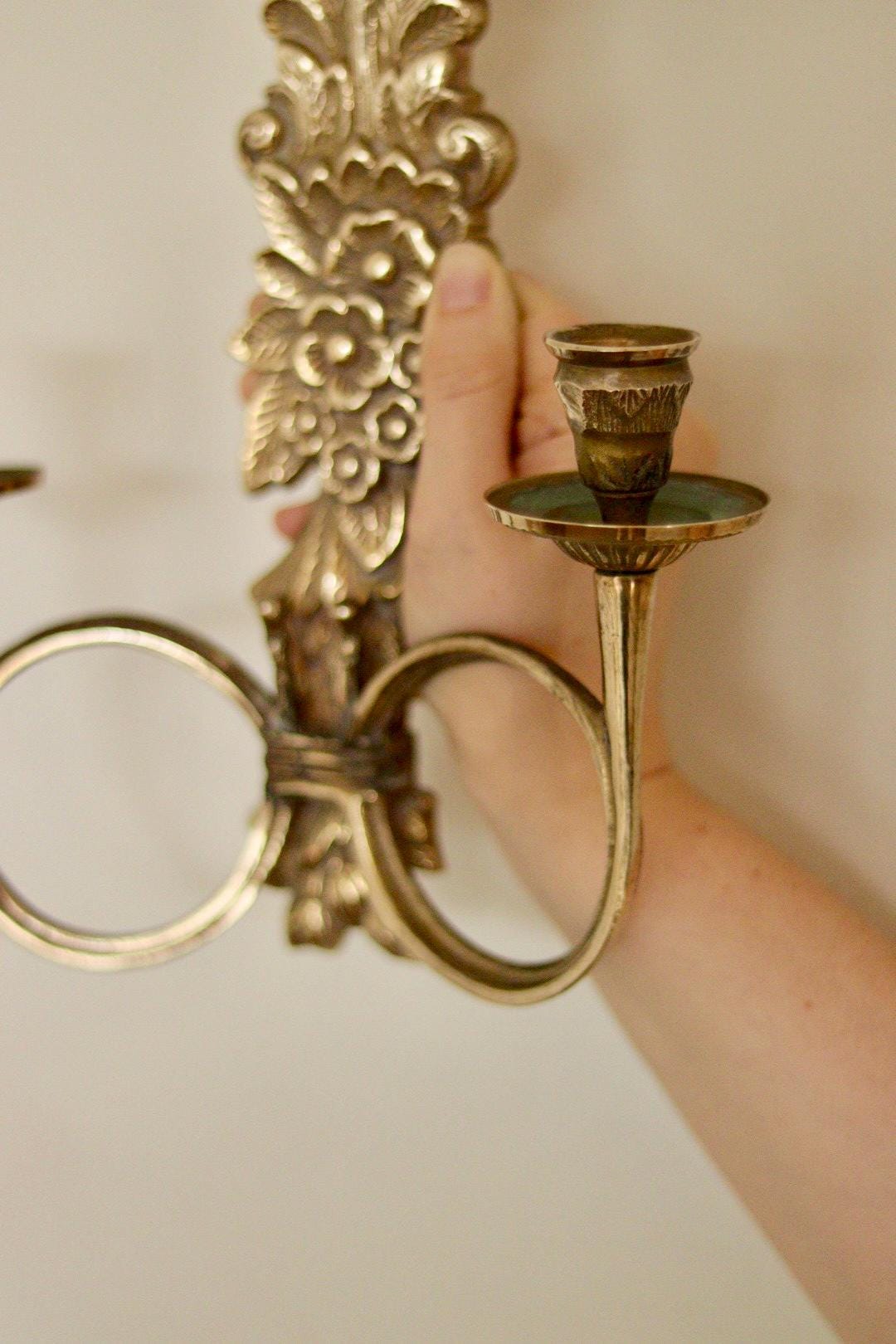 Pair Of Mid Century Italian Brass Bow Sconces