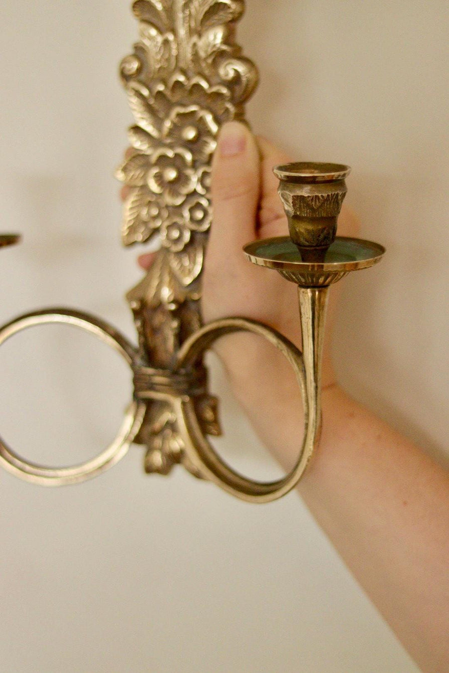 Pair Of Mid Century Italian Brass Bow Sconces