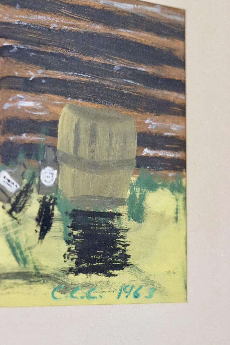 Swedish Oil On Panel Painting "Seated Man" 1963