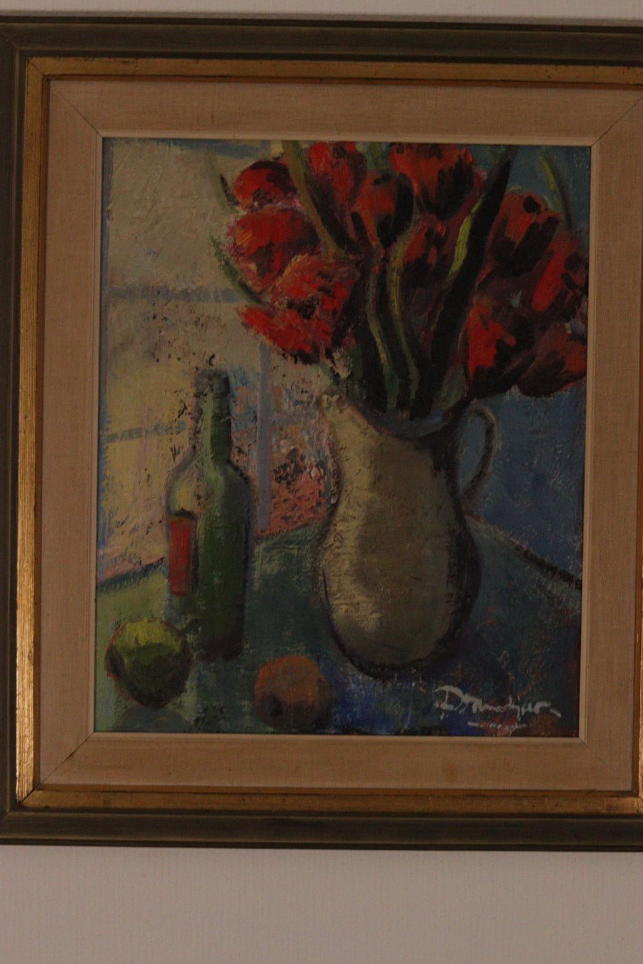 “Red Bouquet and Wine Bottle
