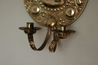 Pair of Large  Mid Century Swedish  Brass Baroque Sconces with double arm Design