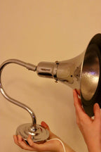 Danish 1960's Pair of Statement Trump Shape Lights in Chrome, designed by Börje Claes for Norlett Elit.