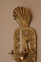 Large Mid-Century Swedish Brass Sconces