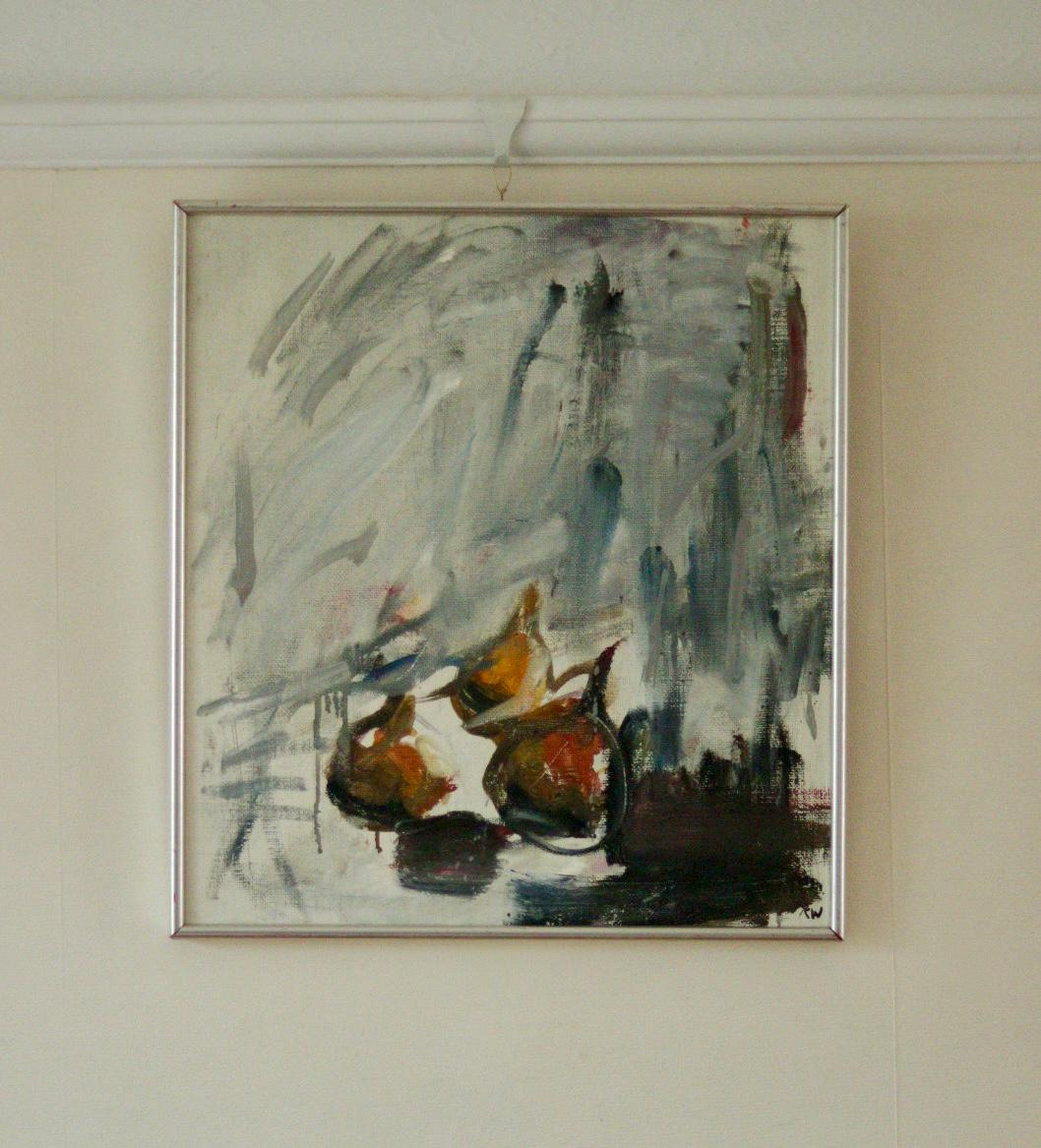 Original Mid Century Oil on Panel – “Abstract Motif”