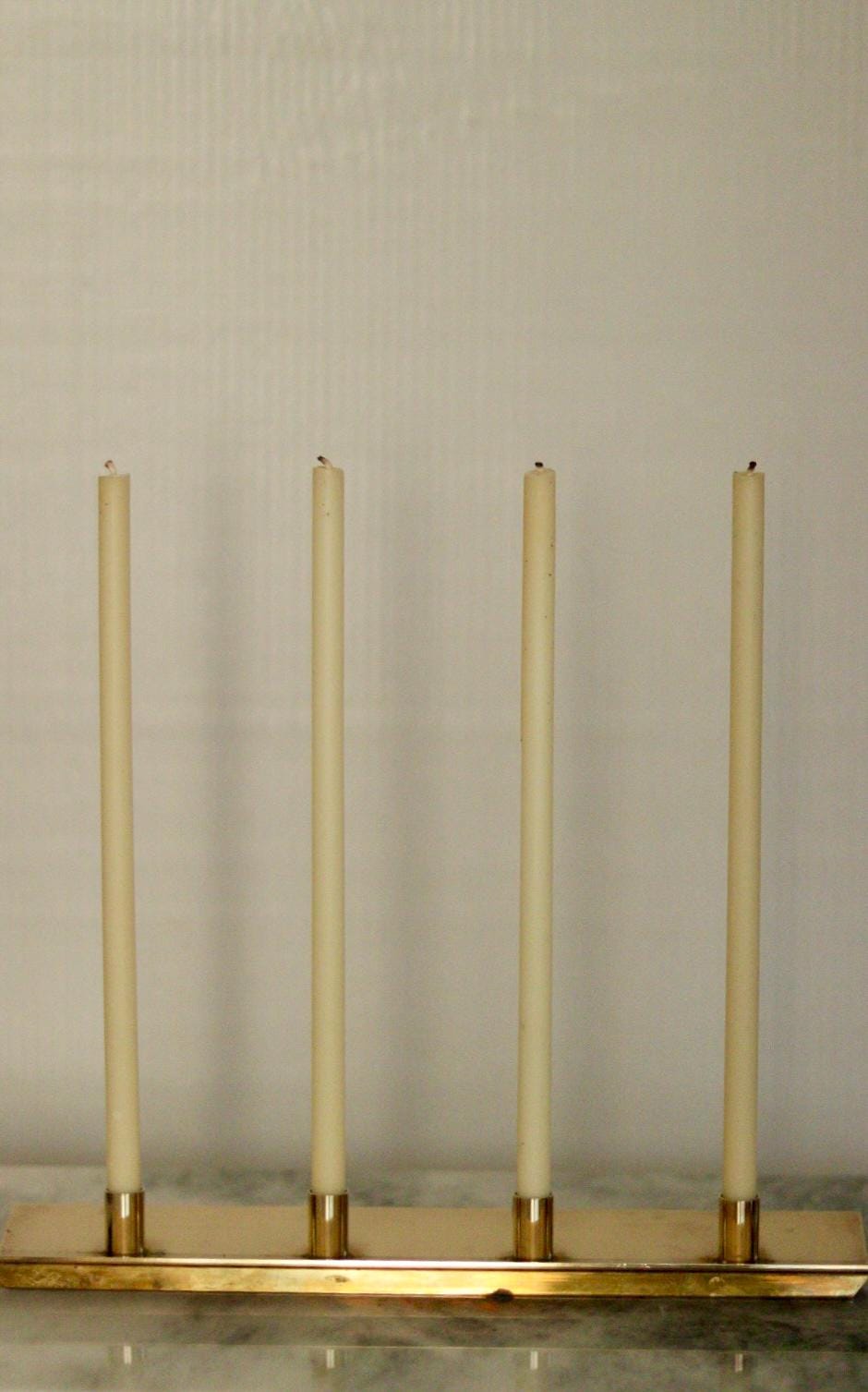 Mid-Century Swedish Brass Candelabra by Pierre Forsell for Skultuna