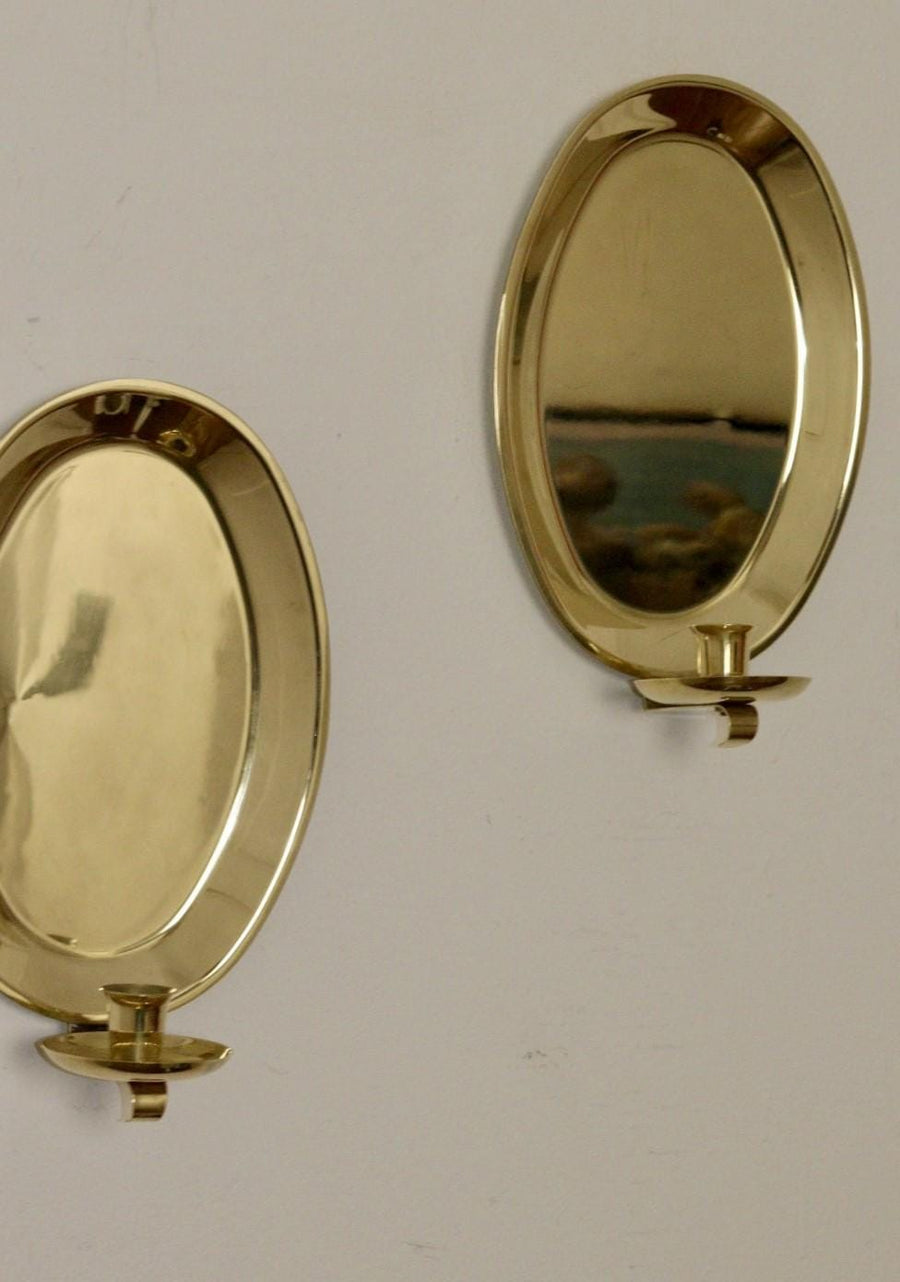 Pair Of Mid Century Swedish Brass Sconces
