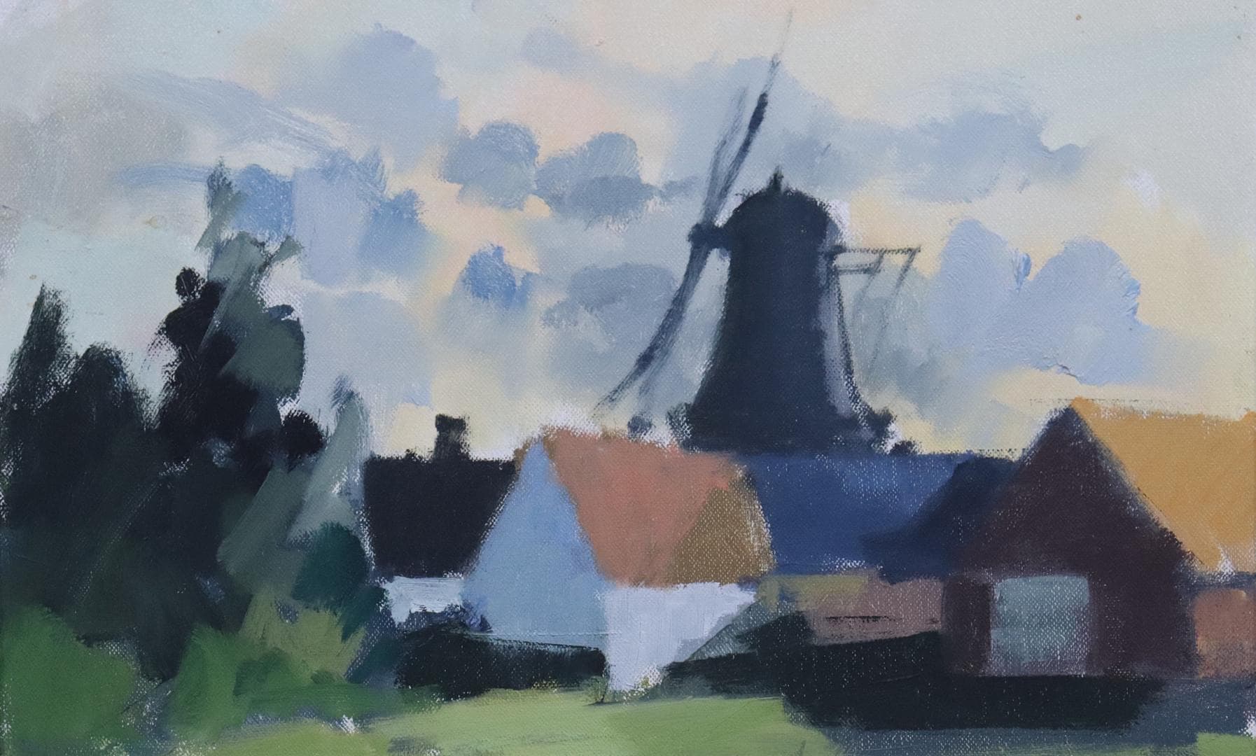 “Village with Windmill” by Stig Wernheden