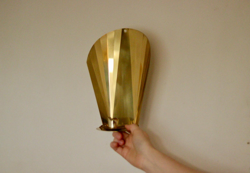 Pair Of Vintage Swedish Brass Sconces