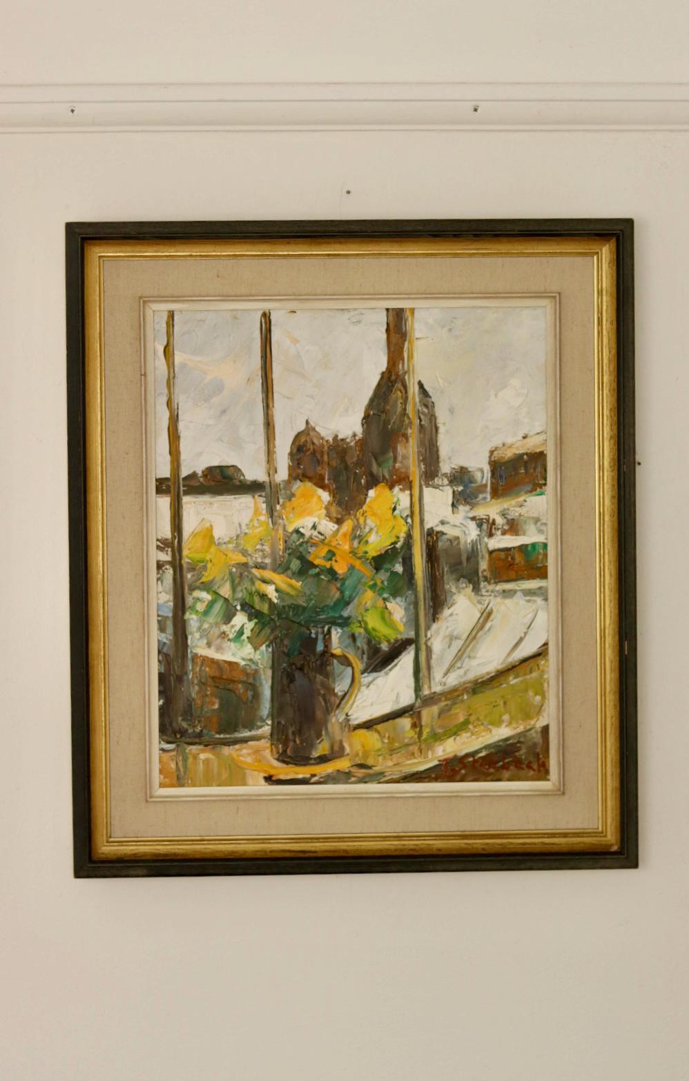 "Yellow Flowers by a Window"  by T. Stenbäck