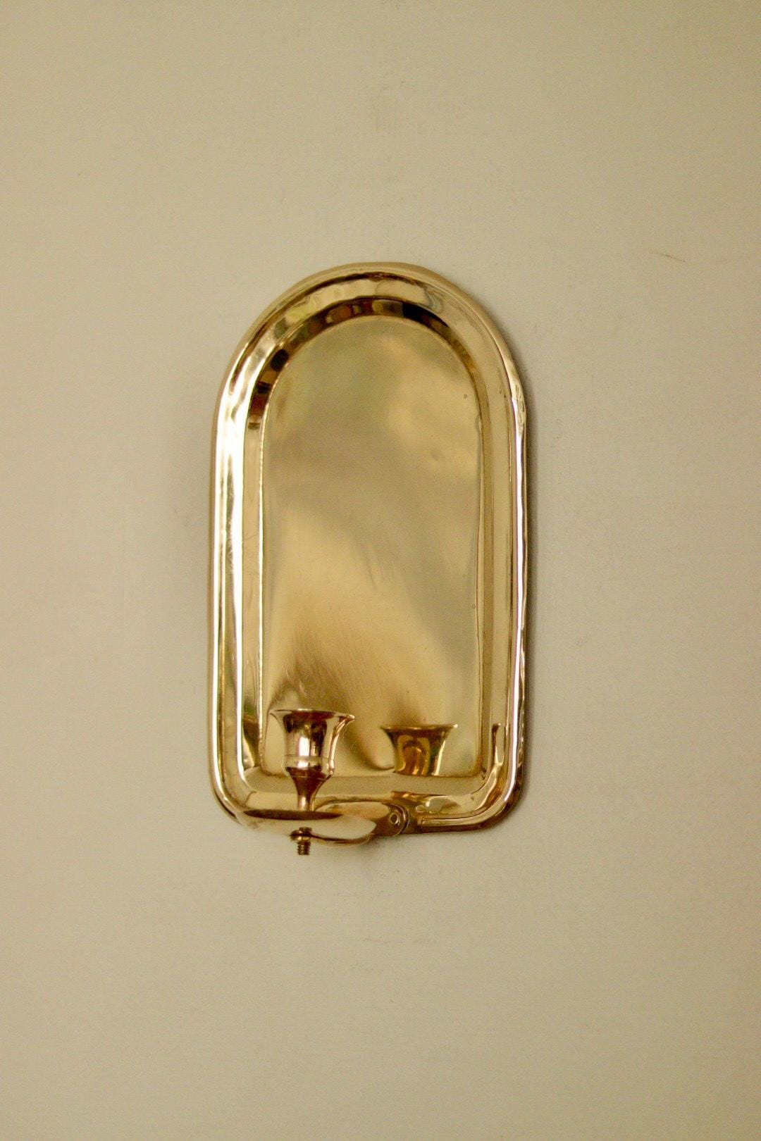 SINGLE Mid Century Swedish Brass Sconce