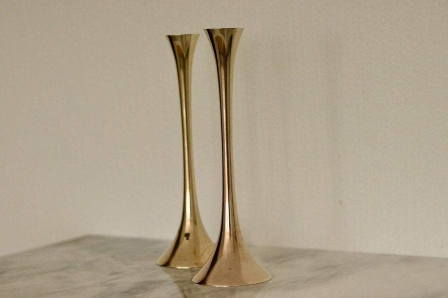 Pair of Mid-Century Brass Candle holders