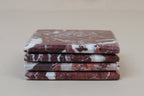 Set of 4 - Madeji Red Square Marble Coasters