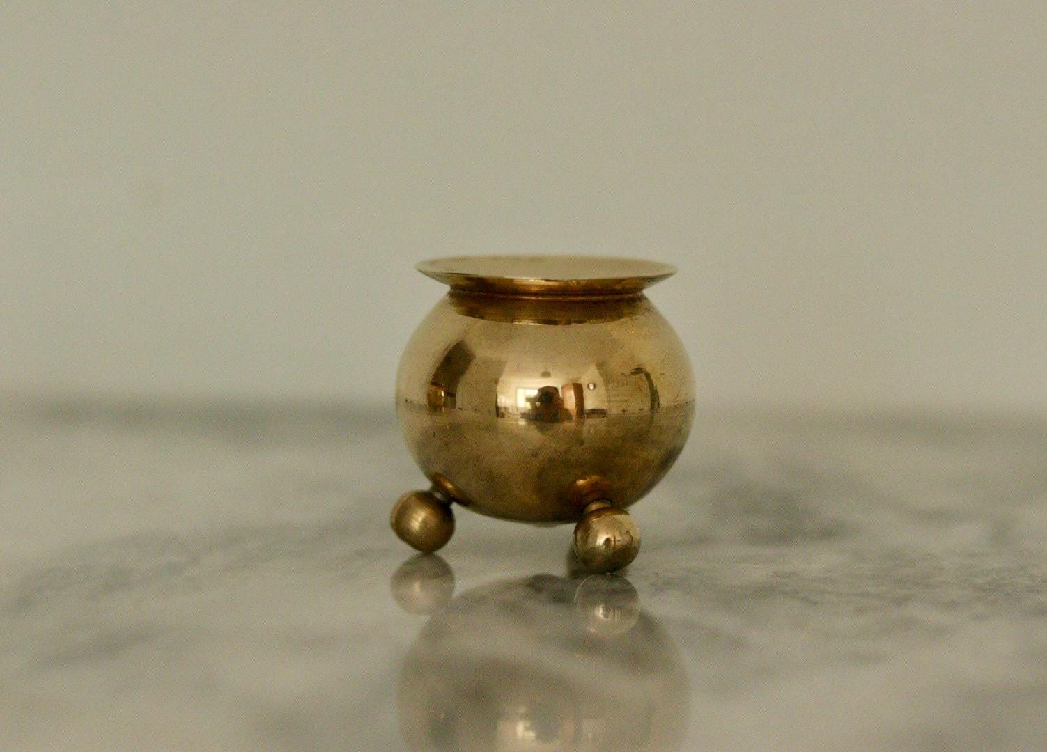 Pair of Mid-Century Swedish Brass Candle Holders