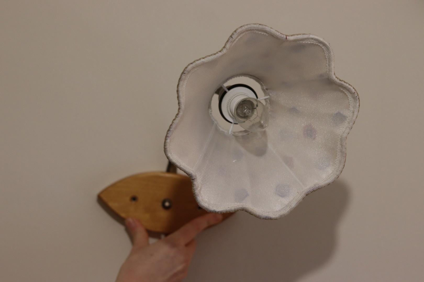 Vintage Wooden and Brass Wall Lamps by Tyringe Sweden 1970s