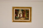 Original Mid-Century Swedish Oil On Canvas – Kitchen Fireplace