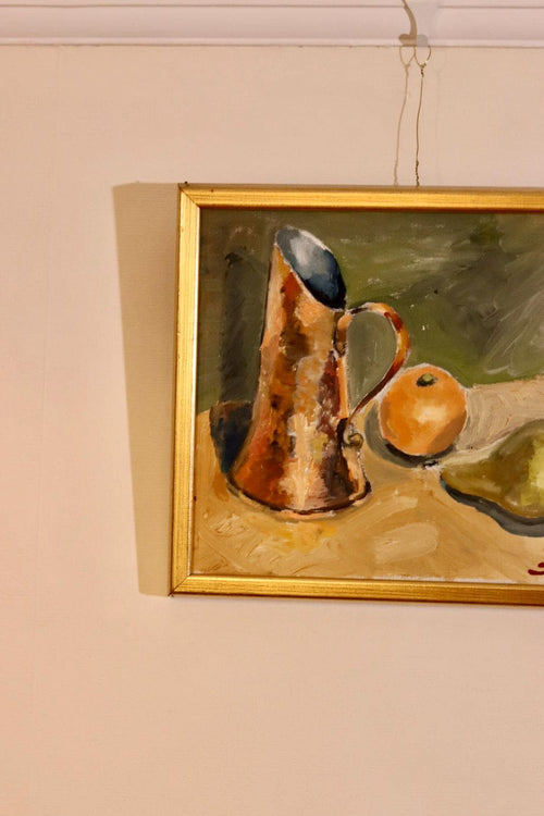"Still Life Pitcher and Fruit" by J Bjurling