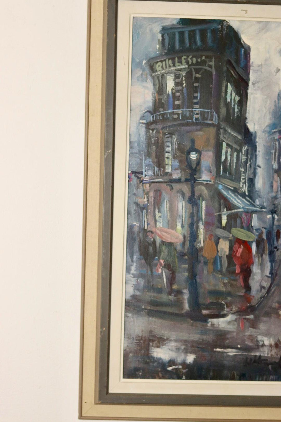 Mid-Century Oil On board Painting" Paris "