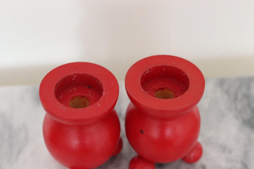 Pair of Swedish Dala Ball Candle Holder