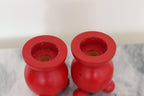 Pair of Swedish Dala Ball Candle Holder