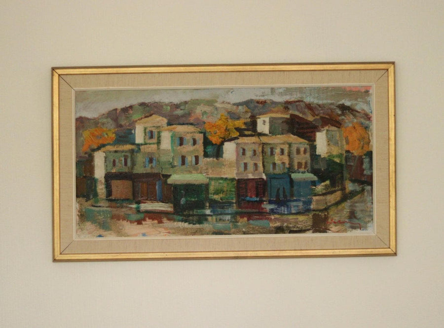 Original Mid-Century Swedish Oil on Canvas by Bertil Wahlberg