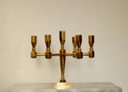 Swedish Vintage Brass Seven Arm Candelabra By Gusum